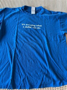 Hanes Blue Short-Sleeve Graphic Tee with White Text